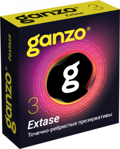 Презервативы "Ganzo Extase" точечно-ребристые, 3шт
