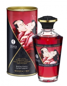 Масло массажное "Shunga Blazing Cherry" со вкусом вишни, разогревающее, 100ml