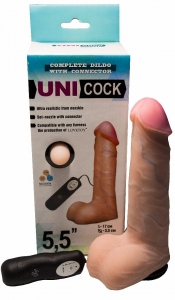 Насадка на страпон "Uni Cock 5,5" реалистичная, с вибрацией