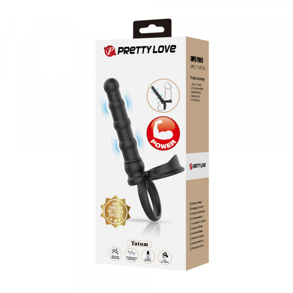 Насадка для двойного проникновения с вибрацией "Pretty Love Tatum" рельефная