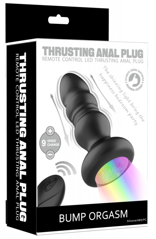 Пробка рельефная с фрикциями и LED-подсветкой "Bump Orgasm" на дистанционном управлении