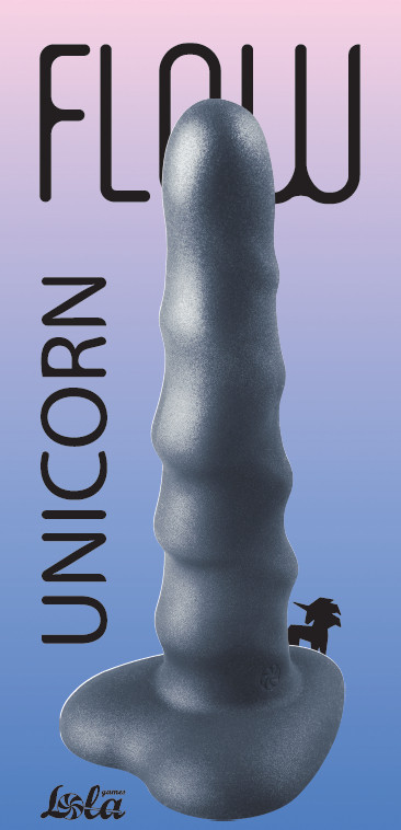 Фаллоимитатор на присоске "Lola Flow Unicorn" жидкий силикон, черный