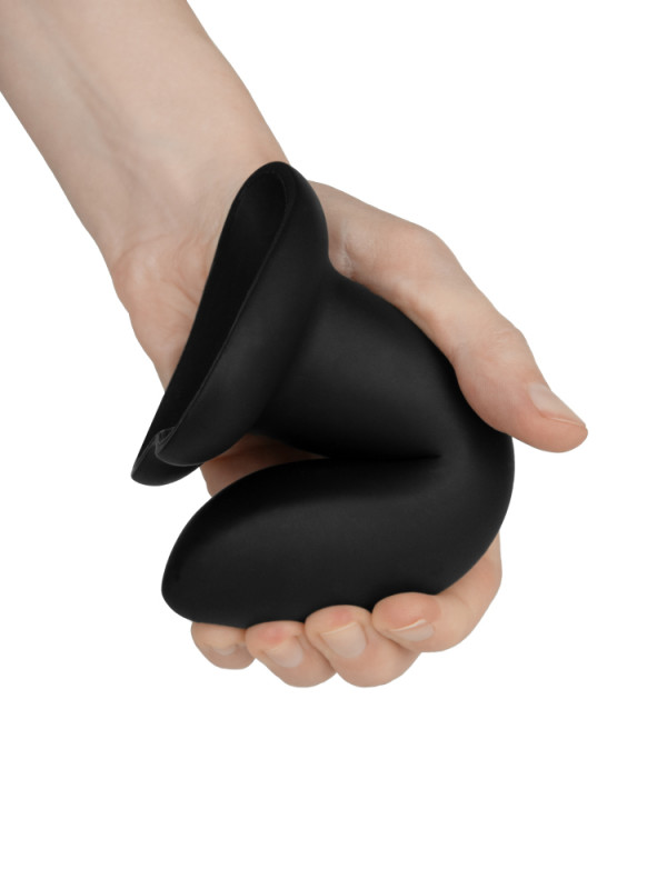 Фаллоимитатор толстенький на присоске "Lola Flow Plus" жидкий силикон, черный