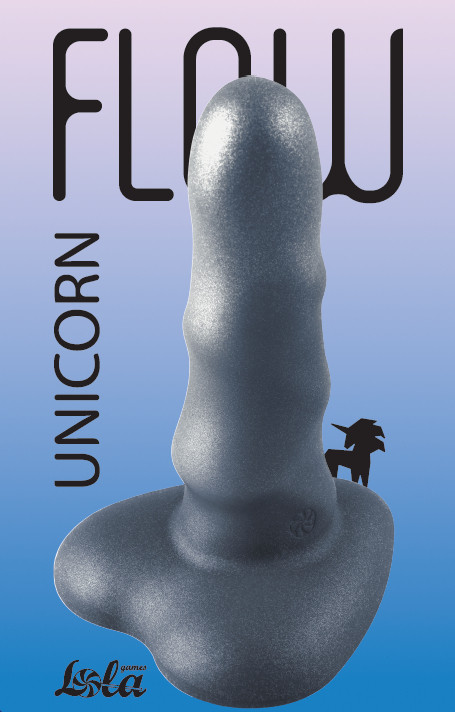 Фаллоимитатор "Lola Flow Unicorn" жидкий силикон, черный